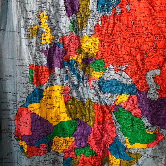 TY-breakers world map windbreaker vintage bomber Jacket 90's - Picture 2 of 12